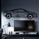 McLaren 720S Metal Car Wall Art with Rotating Wheels - British Supercar Silhouette - Interactive Automotive Wall Decor - KAFMEKA149