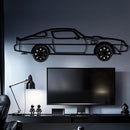 Pontiac Trans Am Metal Car Wall Art with Rotating Wheels - Classic American Muscle Silhouette - Interactive Firebird Wall Decor - KAFMEKA154