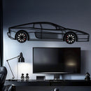 Ferrari Testarossa Metal Car Wall Art with Rotating Wheels - Iconic 80s Supercar Silhouette - Interactive Retro Automotive Decor - KAFMEKA136