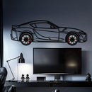 Toyota GR Supra (A90) Metal Car Wall Art with Rotating Wheels - Modern JDM Legend Silhouette - Interactive Automotive Wall Decor - KAFMEKA156
