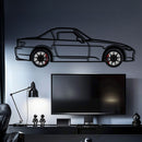 Honda S2000 Metal Car Wall Art with Rotating Wheels - JDM Roadster Silhouette - Interactive Automotive Wall Decor - KAFMEKA143