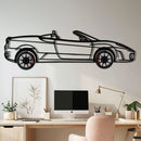 Ferrari F430 Spider Metal Car Wall Art with Rotating Wheels - Italian Convertible Supercar Silhouette - Interactive Automotive Wall Decor - KAFMEKA134