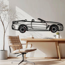 BMW 850i Metal Car Wall Art with Rotating Wheels - Luxury Grand Tourer Silhouette - Interactive Automotive Wall Decor - KAFMEKA105