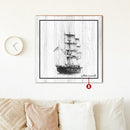 Coastal American Ship Wood Wall Art Print