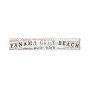 Panama City Beach, Florida Black & White Coordinates Wooden Sign | Wall Art Print on Real Wood