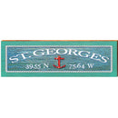 St. Georges Anchor Water Latitude Longitude | Wall Art Print on Real Wood