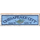 Chesapeake City Blue Crab Blue Latitude Longitude | Wall Art Print on Real Wood