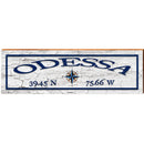 Odessa Compass White Latitude Longitude | Wall Art Print on Real Wood