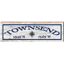 Townsend Compass White Latitude Longitude | Wall Art Print on Real Wood