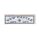 New Castle, Delaware Compass Wooden Sign | Wall Art Print on Real Wood