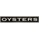 Oysters Black Sign | Wall Art Print on Real Wood