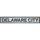 Delaware City Shabby Sign | Wall Art Print on Real Wood