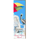 Anna Maria Island Pelican & Beach Umbrella | Wall Art Print on Real Wood