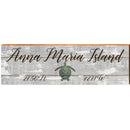 Anna Maria Island Sea Turtle Grey Latitude Longitude | Wall Art Print on Real Wood