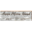 Anna Maria Island Sand Dollar Grey Latitude Longitude | Wall Art Print on Real Wood