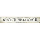 Anna Maria Island Compass White Latitude Longitude | Wall Art Print on Real Wood