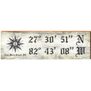 Anna Maria Island Compass White Latitude Longitude | Wall Art Print on Real Wood