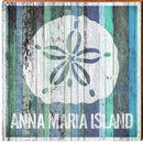 Anna Maria Island Blue Colorful Sand Dollar | Wall Art Print on Real Wood