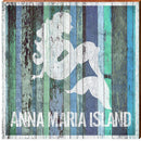 Anna Maria Island Blue Colorful Mermaid | Wall Art Print on Real Wood
