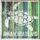 Anna Maria Island Green Colorful Sea Turtle | Wall Art Print on Real Wood