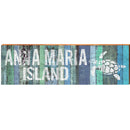 Anna Maria Island Blue Colorful Sea Turtle | Wall Art Print on Real Wood