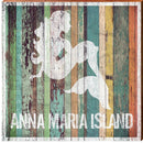 Anna Maria Island Orange Colorful Mermaid | Wall Art Print on Real Wood