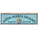 Anna Maria Island Sand Dollar Latitude Longitude | Wall Art Print on Real Wood