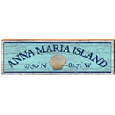 Anna Maria Island Sea Shell Latitude Longitude | Wall Art Print on Real Wood