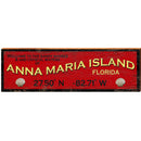 Anna Maria Island Red Welcome Sign | Wall Art Print on Real Wood