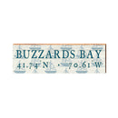 Buzzards Bay, Massachusetts Compass Wooden Sign | Wall Art Print on Real Wood