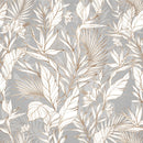 Grey Wallpaper with Leaves
