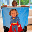 Custom Super Kid Your Face Custom Photo Blanket