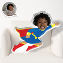 Custom Flying Super Girl Photo Face 3D Pillow  | My Face Pillow for Kids