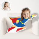 Custom Flying Super Girl Photo Face 3D Pillow  | My Face Pillow for Kids