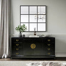 Black Lacquer Sideboard w 8 Drawers