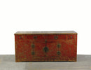 Four Drawer Antique Red Chinese Sideboard Cabinet