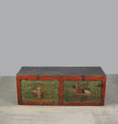 Small Hand Painted 50" Long Antique Chinese Cabinet or Seating Cabinet