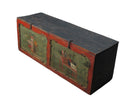 Small Hand Painted 50" Long Antique Chinese Cabinet or Seating Cabinet
