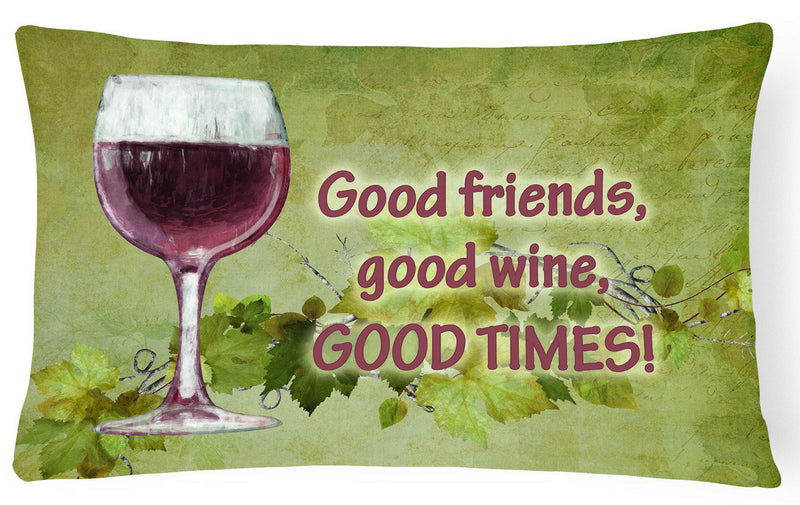 Good friends, good wine, good times   Canvas Fabric Decorative Pillow SB3070PW1216