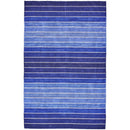 5' X 8' Striped Hand-Tufted Wool/Cotton Blue Area Rug