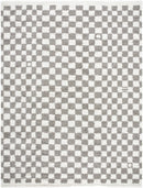 Kieu Taupe Checkered Plush Rug