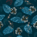 Contemporary Dark Blue Palm Leaves Wallpaper Smart