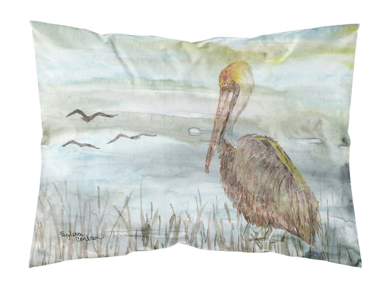 Brown Pelican Watercolor Fabric Standard Pillowcase SC2009PILLOWCASE