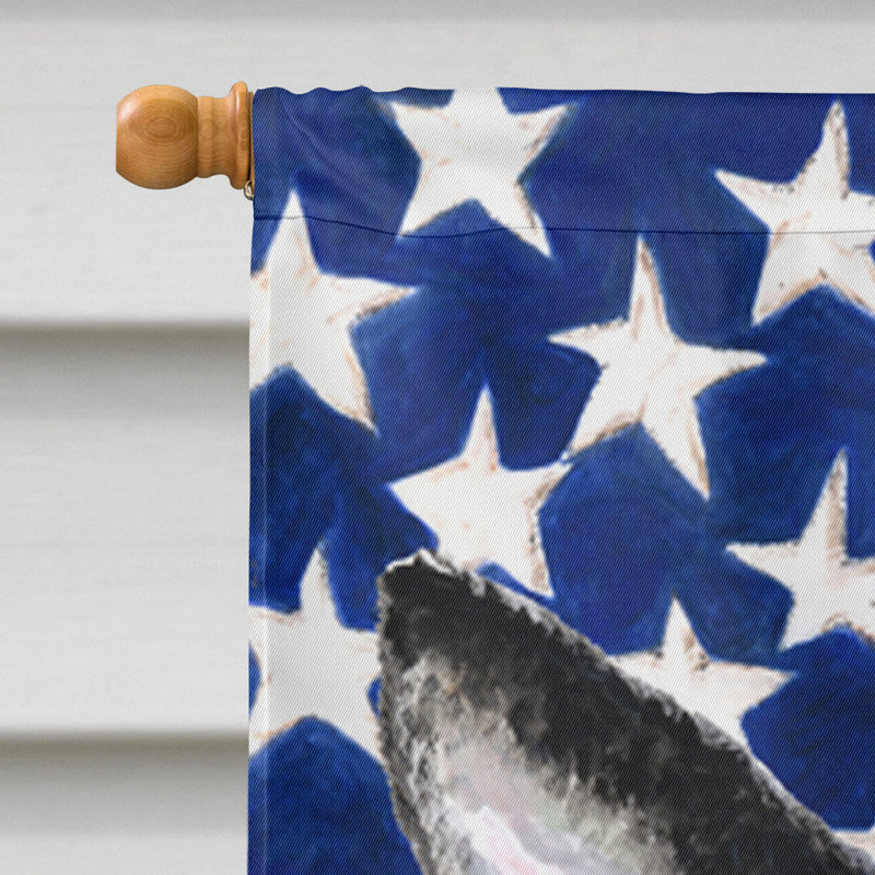 USA American Flag with Boston Terrier Flag Canvas House Size