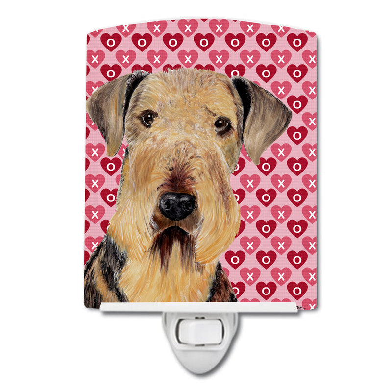 Airedale Hearts Love and Valentine's Day Portrait Ceramic Night Light SC9266CNL