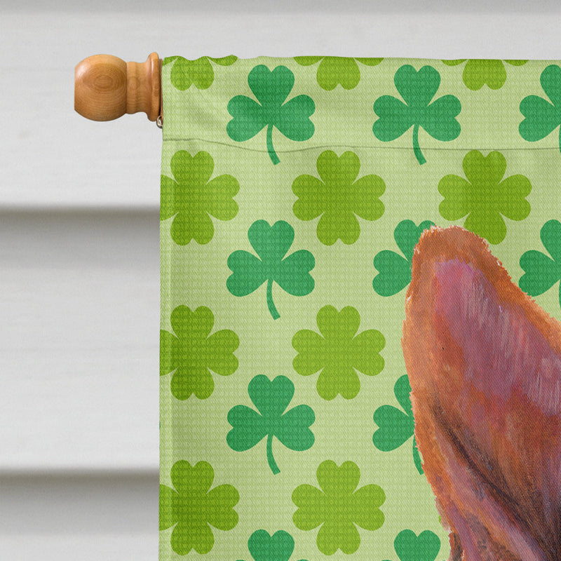 Basenji St. Patrick's Day Shamrock Portrait Flag Canvas House Size