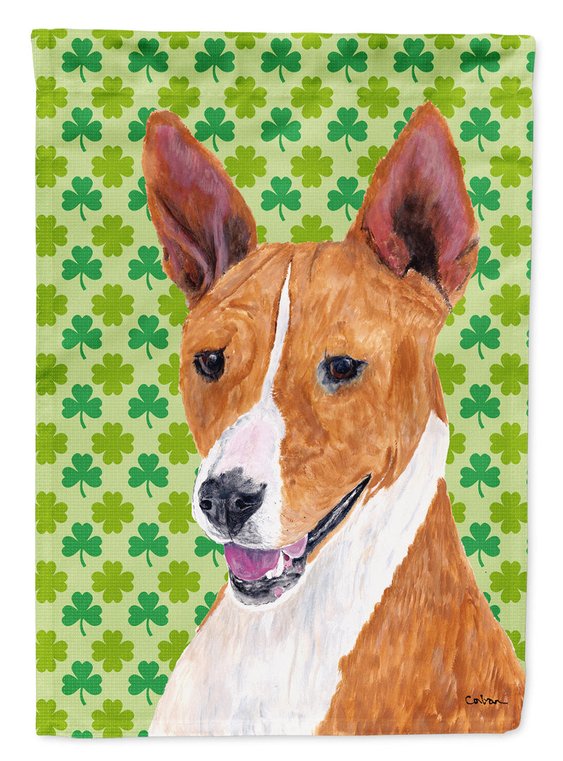 Basenji St. Patrick's Day Shamrock Portrait Flag Canvas House Size