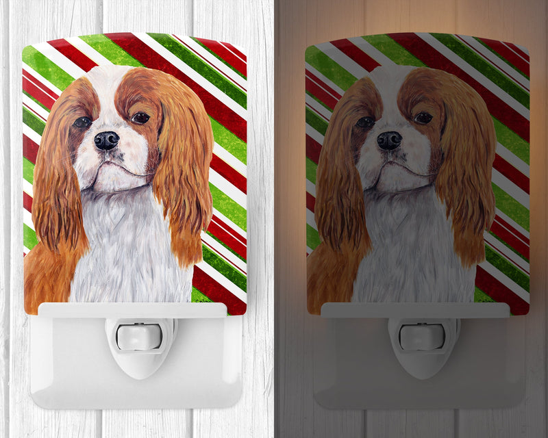 Cavalier Spaniel Candy Cane Holiday Christmas Ceramic Night Light SC9354CNL