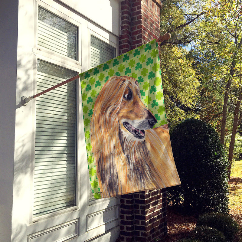 Afghan Hound St. Patrick's Day Shamrock Flag Canvas House Size SC9502CHF