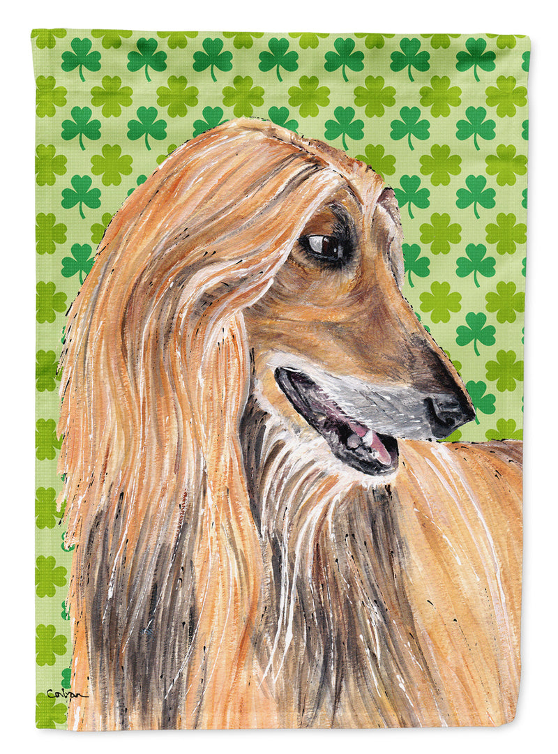 Afghan Hound St. Patrick's Day Shamrock Flag Canvas House Size SC9502CHF